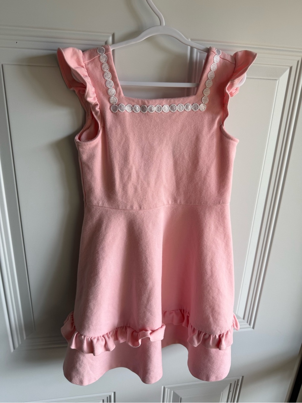 Janie and Jack Pink Square-Neck Ruffle Dress